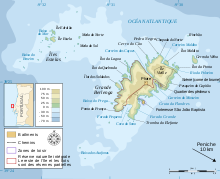 Carte topographique de l'archipel des Berlengas