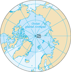 Carte de l'océan Arctique.