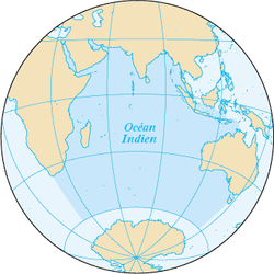 Carte de l'océan Indien.
