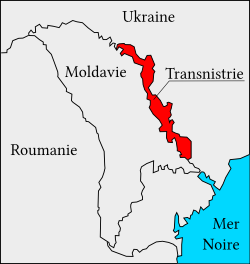 Localisation de la Transnistrie (en rouge).